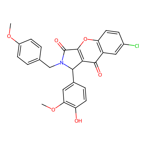 7-chloro-1-(4-hydroxy-3-methoxyphenyl)-2-(4-methoxybenzyl)-1,2-dihydrochromeno[2,3-c]pyrrole-3,9-dione structure