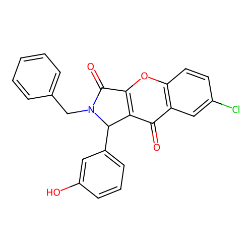 2-benzyl-7-chloro-1-(3-hydroxyphenyl)-1,2-dihydrochromeno[2,3-c]pyrrole-3,9-dione structure