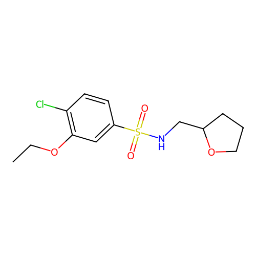 4-chloro-3-ethoxy-N-(oxolan-2-ylmethyl)benzenesulfonamide structure