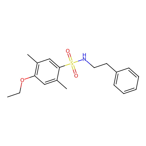 4-ethoxy-2,5-dimethyl-N-(2-phenylethyl)benzenesulfonamide structure