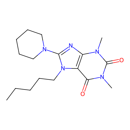 1,3-dimethyl-7-pentyl-8-(piperidin-1-yl)-1H-purine-2,6(3H,7H)-dione structure