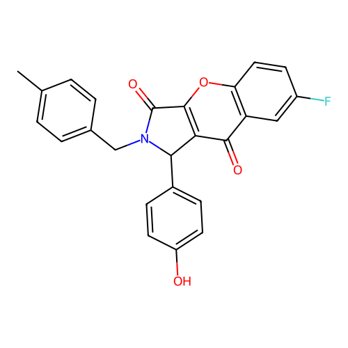 7-fluoro-1-(4-hydroxyphenyl)-2-(4-methylbenzyl)-1,2-dihydrochromeno[2,3-c]pyrrole-3,9-dione structure