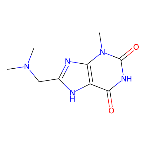 8-[(Dimethylamino)methyl]-3-methyl-1,3,7-trihydropurine-2,6-dione structure