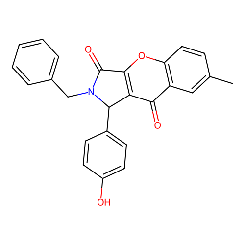 2-benzyl-1-(4-hydroxyphenyl)-7-methyl-1,2-dihydrochromeno[2,3-c]pyrrole-3,9-dione structure