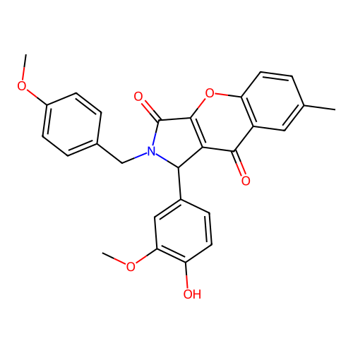 1-(4-hydroxy-3-methoxyphenyl)-2-(4-methoxybenzyl)-7-methyl-1,2-dihydrochromeno[2,3-c]pyrrole-3,9-dione structure
