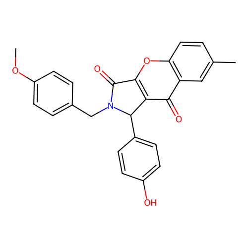 1-(4-hydroxyphenyl)-2-(4-methoxybenzyl)-7-methyl-1,2-dihydrochromeno[2,3-c]pyrrole-3,9-dione structure