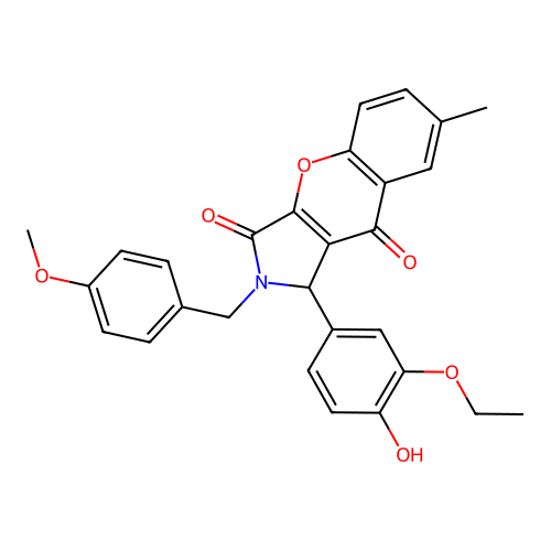 1-(3-ethoxy-4-hydroxyphenyl)-2-(4-methoxybenzyl)-7-methyl-1,2-dihydrochromeno[2,3-c]pyrrole-3,9-dione structure
