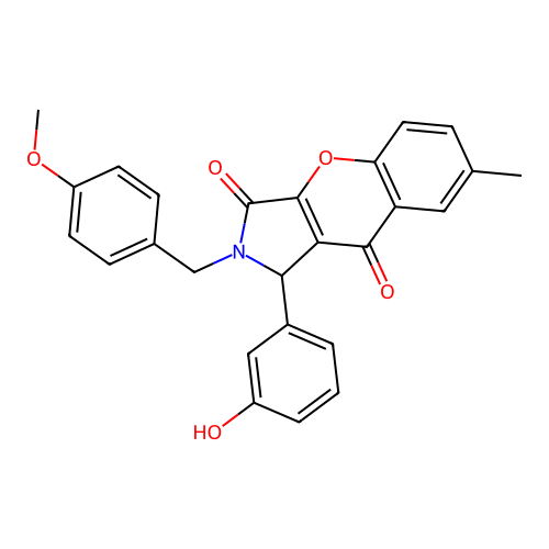1-(3-hydroxyphenyl)-2-(4-methoxybenzyl)-7-methyl-1,2-dihydrochromeno[2,3-c]pyrrole-3,9-dione structure