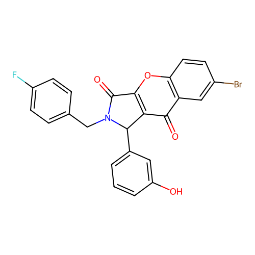 7-bromo-2-(4-fluorobenzyl)-1-(3-hydroxyphenyl)-1,2-dihydrochromeno[2,3-c]pyrrole-3,9-dione structure