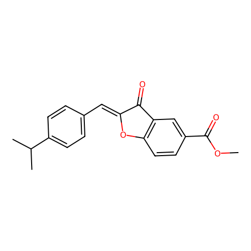 (Z)-methyl 2-(4-isopropylbenzylidene)-3-oxo-2,3-dihydrobenzofuran-5-carboxylate structure