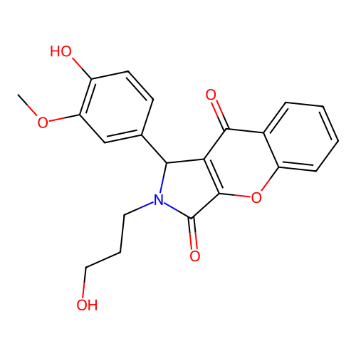 1-(4-hydroxy-3-methoxyphenyl)-2-(3-hydroxypropyl)-1,2-dihydrochromeno[2,3-c]pyrrole-3,9-dione structure