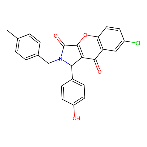 7-chloro-1-(4-hydroxyphenyl)-2-(4-methylbenzyl)-1,2-dihydrochromeno[2,3-c]pyrrole-3,9-dione structure