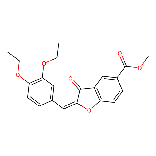 (E)-methyl 2-(3,4-diethoxybenzylidene)-3-oxo-2,3-dihydrobenzofuran-5-carboxylate structure