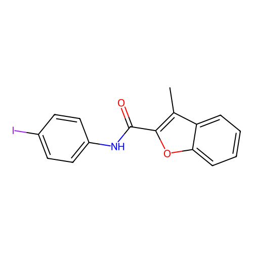 N-(4-iodophenyl)-3-methyl-1-benzofuran-2-carboxamide structure