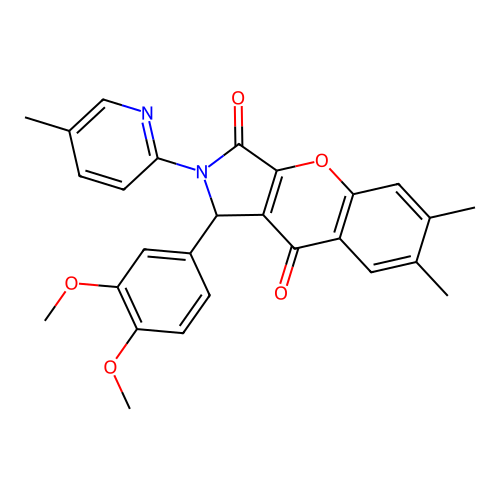 1-(3,4-dimethoxyphenyl)-6,7-dimethyl-2-(5-methylpyridin-2-yl)-1,2-dihydrochromeno[2,3-c]pyrrole-3,9-dione structure