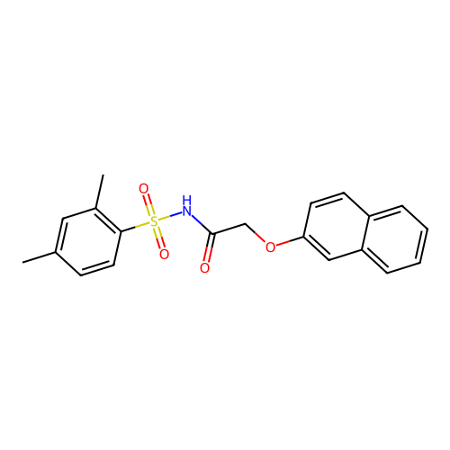 N-((2,4-dimethylphenyl)sulfonyl)-2-(naphthalen-2-yloxy)acetamide structure