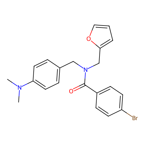 4-bromo-N-(4-(dimethylamino)benzyl)-N-(furan-2-ylmethyl)benzamide structure