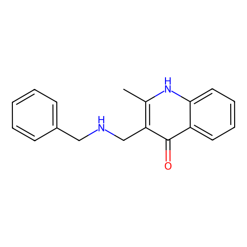 3-[(benzylamino)methyl]-2-methyl-1H-quinolin-4-one structure