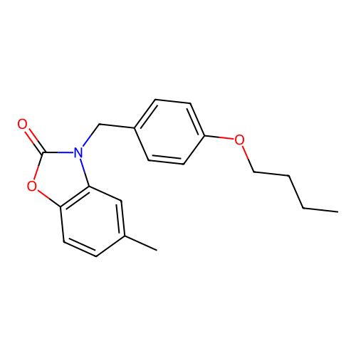 3-(4-butoxybenzyl)-5-methyl-1,3-benzoxazol-2(3H)-one structure