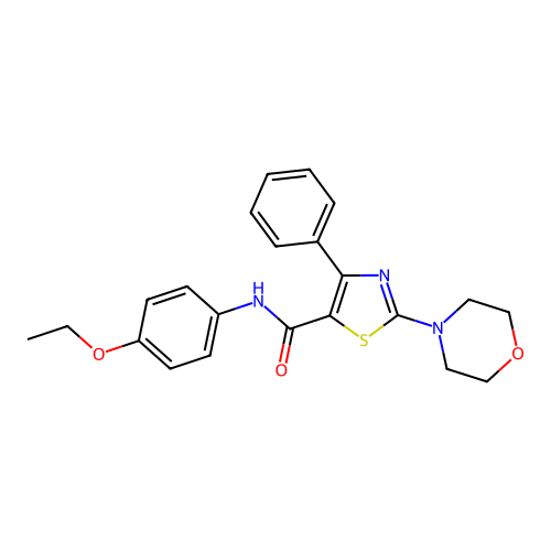 N-(4-ethoxyphenyl)-2-(morpholin-4-yl)-4-phenyl-1,3-thiazole-5-carboxamide structure