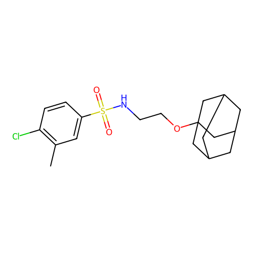 N-[2-(1-adamantyloxy)ethyl]-4-chloro-3-methylbenzenesulfonamide structure