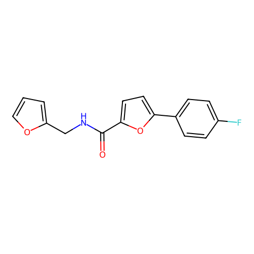 5-(4-fluorophenyl)-N-(furan-2-ylmethyl)furan-2-carboxamide structure