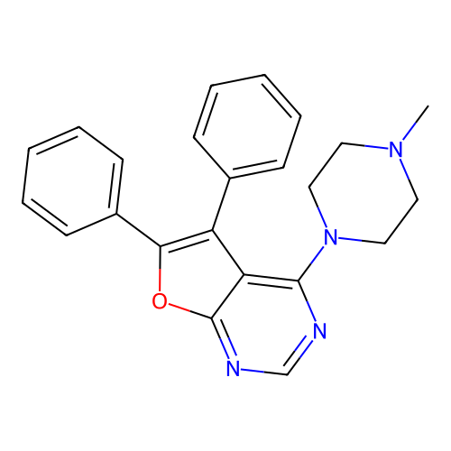 4-(4-Methylpiperazin-1-yl)-5,6-diphenylfuro[2,3-d]pyrimidine structure