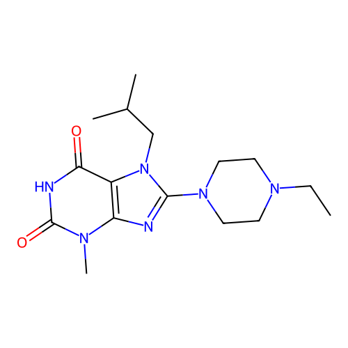 8-(4-Ethylpiperazin-1-yl)-3-methyl-7-(2-methylpropyl)purine-2,6-dione structure
