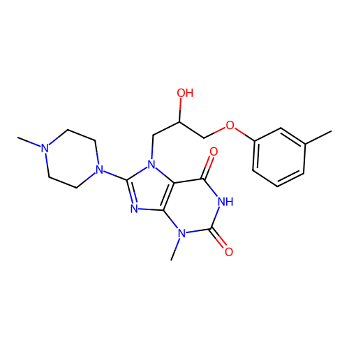 7-(2-hydroxy-3-(m-tolyloxy)propyl)-3-methyl-8-(4-methylpiperazin-1-yl)-1H-purine-2,6(3H,7H)-dione structure