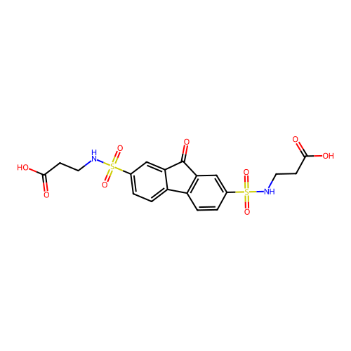 3-[[7-(2-Carboxyethylsulfamoyl)-9-oxofluoren-2-yl]sulfonylamino]propanoic acid structure