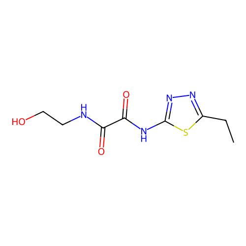 N-(5-ethyl-1,3,4-thiadiazol-2-yl)-N'-(2-hydroxyethyl)ethanediamide structure