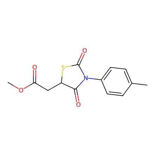 Methyl 2-[3-(4-methylphenyl)-2,4-dioxo-1,3-thiazolidin-5-yl]acetate structure