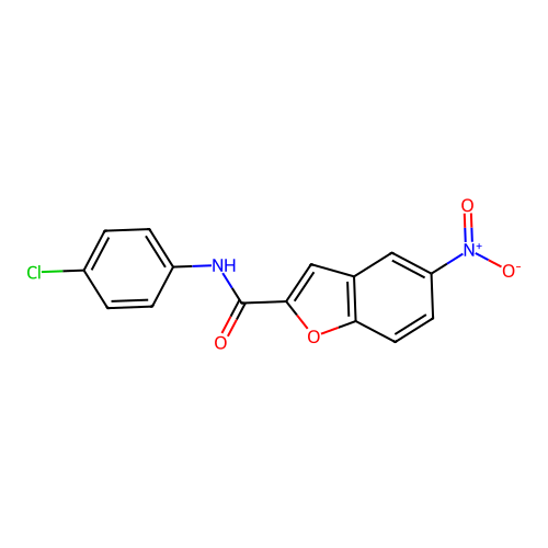 N-(4-chlorophenyl)-5-nitro-1-benzofuran-2-carboxamide structure
