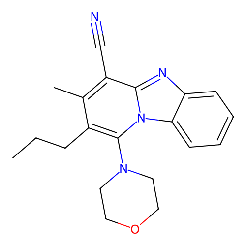 3-Methyl-1-morpholin-4-yl-2-propylpyrido[1,2-a]benzimidazole-4-carbonitrile structure