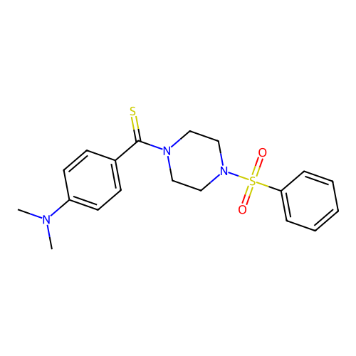 (4-(Dimethylamino)phenyl)(4-(phenylsulfonyl)piperazin-1-yl)methanethione structure