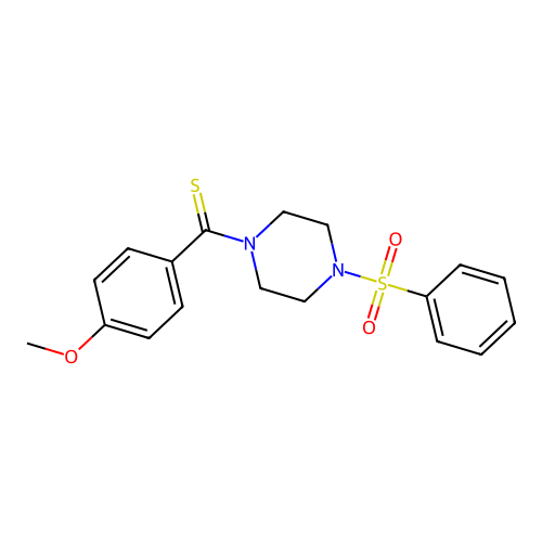 (4-Methoxyphenyl)(4-(phenylsulfonyl)piperazin-1-yl)methanethione structure