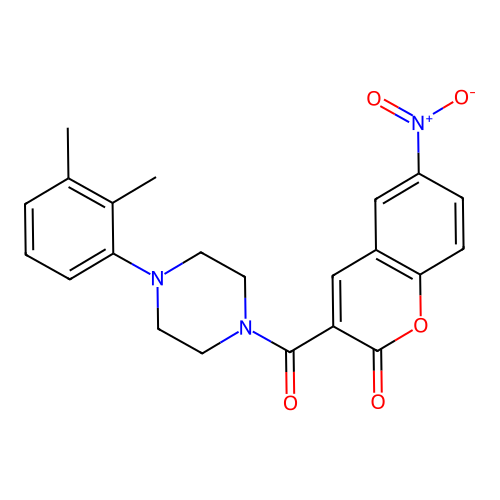 3-[4-(2,3-dimethylphenyl)piperazine-1-carbonyl]-6-nitro-2H-chromen-2-one structure