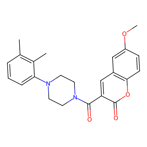 3-[4-(2,3-dimethylphenyl)piperazine-1-carbonyl]-6-methoxy-2H-chromen-2-one structure