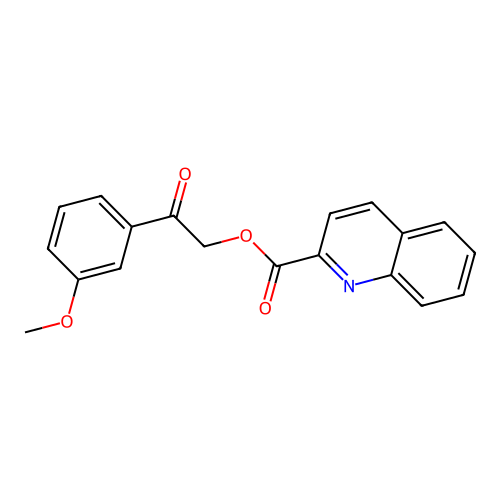 2-(3-Methoxyphenyl)-2-oxoethyl quinoline-2-carboxylate structure