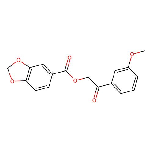 2-(3-Methoxyphenyl)-2-oxoethyl 1,3-benzodioxole-5-carboxylate structure
