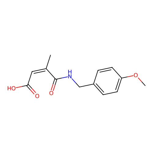 (Z)-4-((4-methoxybenzyl)amino)-3-methyl-4-oxobut-2-enoic acid structure