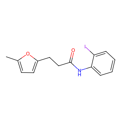 N-(2-iodophenyl)-3-(5-methylfuran-2-yl)propanamide structure