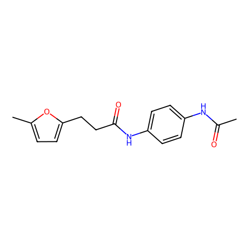 N-(4-acetamidophenyl)-3-(5-methylfuran-2-yl)propanamide structure
