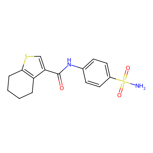 N-(4-sulfamoylphenyl)-4,5,6,7-tetrahydro-1-benzothiophene-3-carboxamide structure