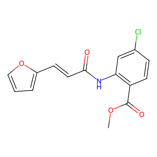 (E)-methyl 4-chloro-2-(3-(furan-2-yl)acrylamido)benzoate structure