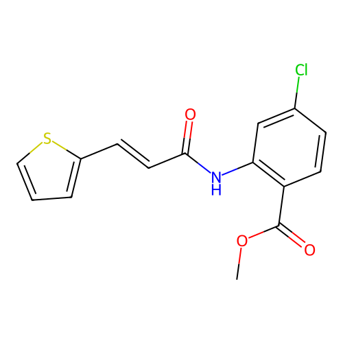 (E)-methyl 4-chloro-2-(3-(thiophen-2-yl)acrylamido)benzoate structure