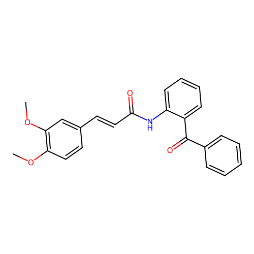 (2E)-3-(3,4-dimethoxyphenyl)-N-[2-(phenylcarbonyl)phenyl]prop-2-enamide structure