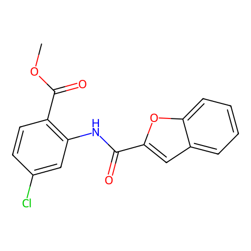 Methyl 2-(benzofuran-2-carboxamido)-4-chlorobenzoate structure