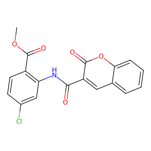 Methyl 4-chloro-2-[(2-oxochromen-3-yl)carbonylamino]benzoate structure
