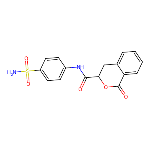 1-oxo-N-(4-sulfamoylphenyl)isochroman-3-carboxamide structure